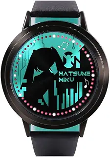 XINGYUNSHI 初音ミク miku 鏡音リン・レン 腕時計 クォーツ時計 LED 防水 軽量 オシャレ デザインウォッチ 人気 アニメ キャラク グッズ 公式グッズ (初音ミク)