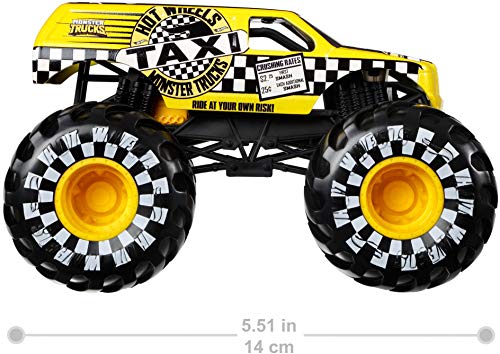 Hot Wheels Monster Trucks Taxi, 1:24 Scale For Kids Age 3, 4, 5, 6, 7, & 8 Years Old Great Gift Toy Trucks Large Scales #TOP1