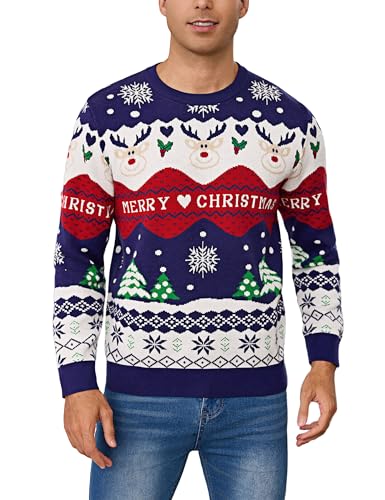 Bresdk Weihnachtspullover Herren Weiches Weihnachtspulli Mit...