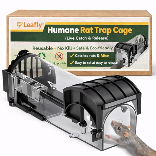 Leafly Rat Trap Cage for House Garden Patio, 32 cm Humane Mouse T...