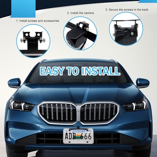 Image of Reverse Rear Camera License Plate Bracket, Rear Camera Car Mount, Dash Cam Rear View Camera Metal Bracket, Car Accessories Back Up Camera License Plate Frame for Dash Cam Mirror Camera