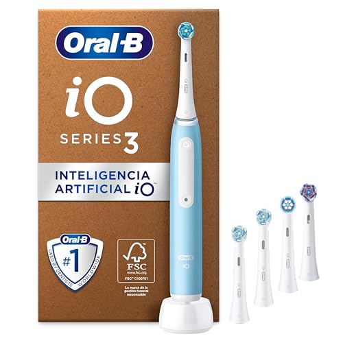 Oral-B iO 3 Cepillo De Dientes Eléctrico Azul + 5 Cabezales De Recambio Blancos Oral-B iO Ultimate Clean