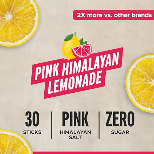 Image of LIFEAID FITAID Hydrate Clean Electrolyte Mix, Zero Sugar, Balanced Electrolyte Ratios: 600mg Sodium, 500mg Potassium, 125mg Magnesium, Pink Lemonade, for Exercise & Active Hydration, 30 Sticks