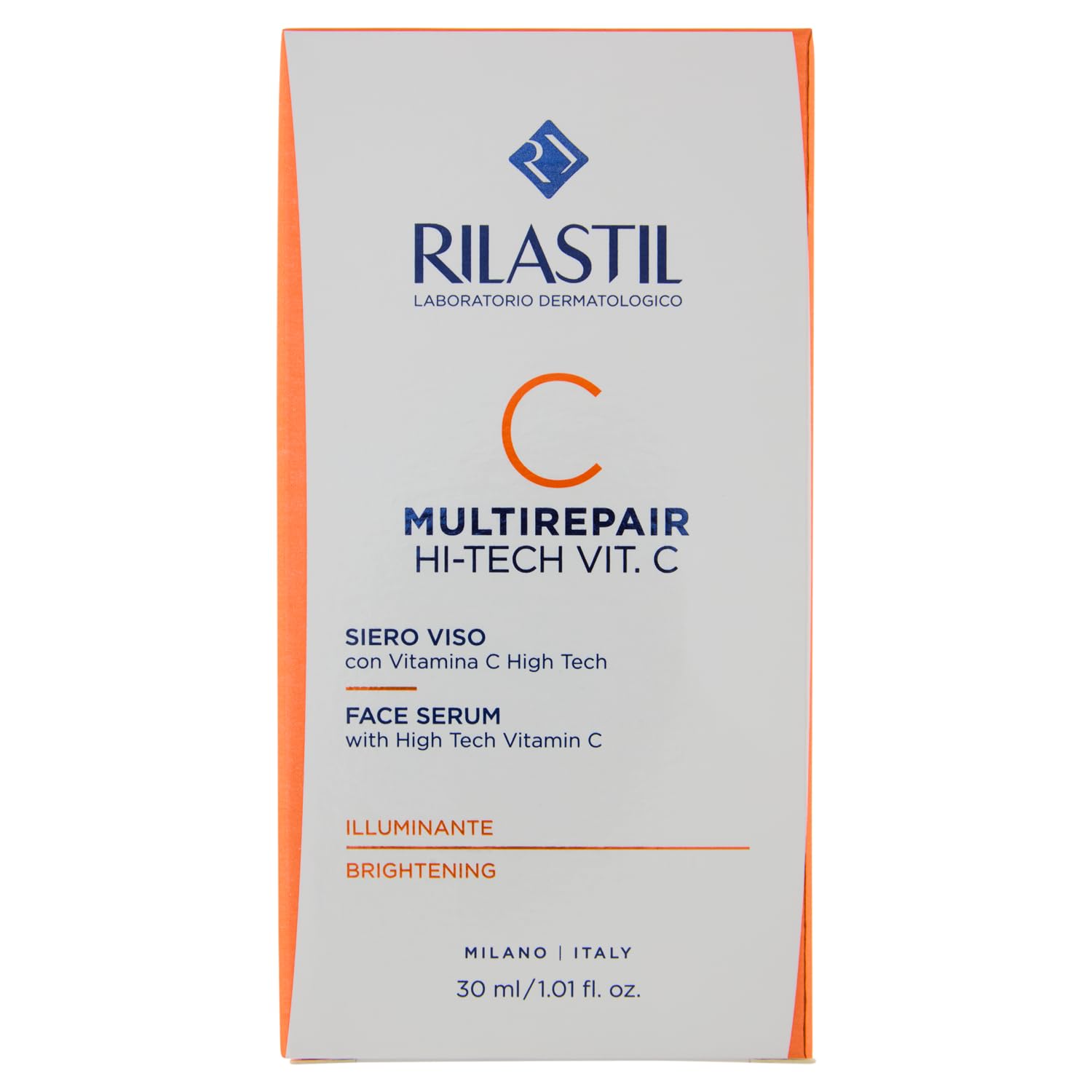 Rilastil Siero Viso Multirepair Intense C, Azione illuminante, Con Vitamina C High Tech, Antirughe, 30 ml