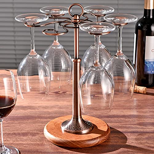 6 Flessen Wijnglas Rekken Wijnflessen Houder Rekken Aanrecht Ijzer Koper Wijnglas Houder Display Plank Organizer… - Afbeelding 3