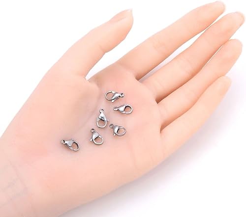 Miniatura 6 de Adabele SJF181-1 - 50 piezas de acero inoxidable quirúrgico de grado 304 de 0.47 pulgadas, cierre de palanca hipoalergénico, para fabricación de