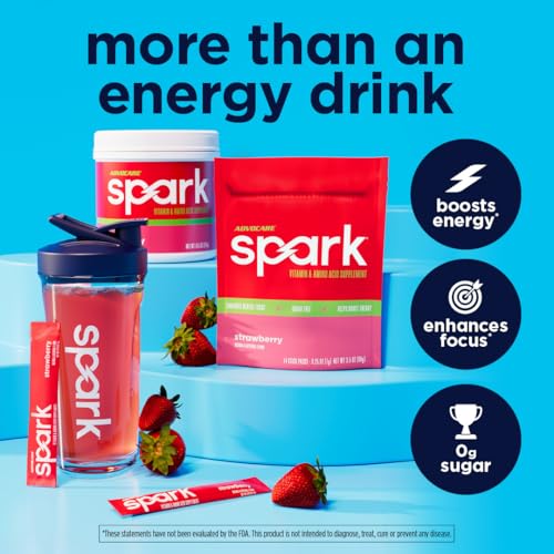 Image of AdvoCare Spark - Energy Drink Mix - Vitamin & Amino Acid Supplement - Supports Energy & Focus - Portable Immune Support - Sugar-Free - Strawberry