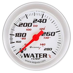 Equus Mechanical Water Temperature Gauge 2 Inch – 8242 – White with Aluminum Bezel