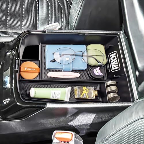 HGWEI Center Console Organizer Compatible with Kia Telluride 2020 2021 2022 2023 2024 2025 2026 Interior Accessories Insert Tray Coin Holder Armrest Secondary Storage Box Black