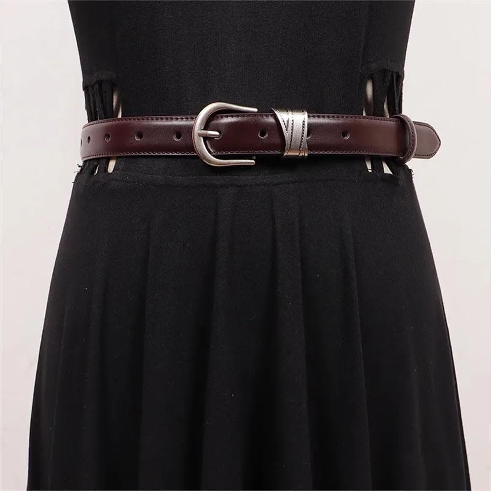 Pohullan Women Vintage Leather Dress Belts Clothing Accessories Decoration Narrow Belt Jeans Belt4