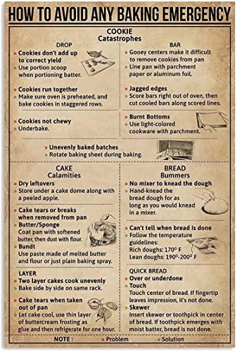Funny How To Avoid Baking Emergency Baking Knowledge Metal Sign