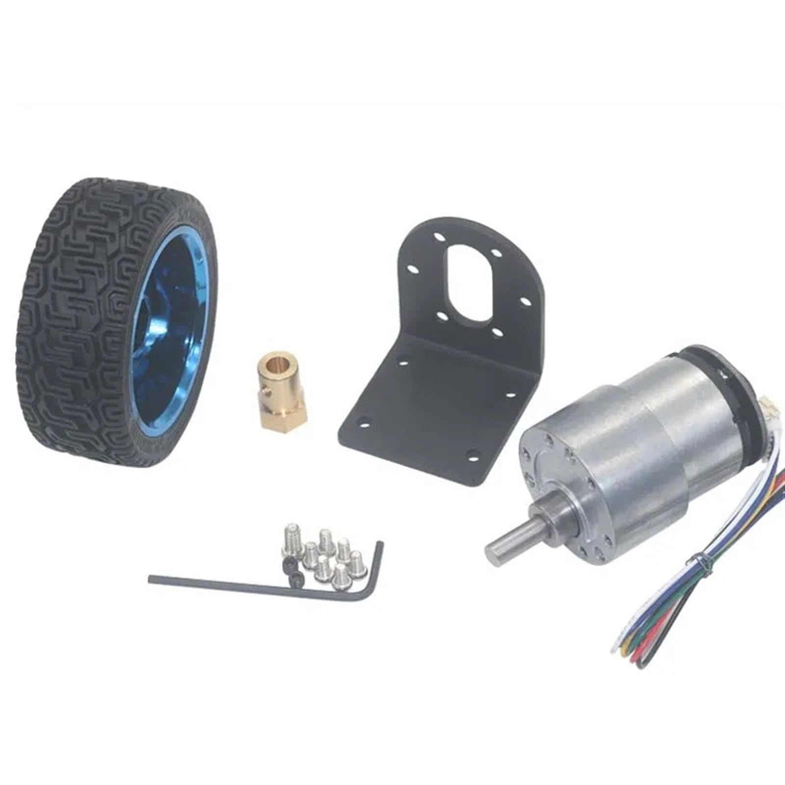 JGB37-520 Motor-Encoder, DC 6 V 12 V Getriebemotor, Getriebe-Encoder-Motor mit hohem Drehmoment, Smart-Roboter-Auto-Chassis-Kit, Getriebe(6V 6 RPM)