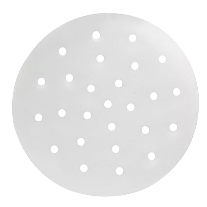 Cionyce 100 Pcs Dumpling Paper Bamboo Steamer Paper 7 Inch Steamer Basket Liners With Holes,Parchment Paper For Air Frying,Baking