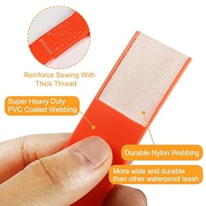 Vivifying Waterproof Long Dog Leash, 20ft Dog Training Leash for Outside, Durable PVC Long Line Lead with Padded Handle for Recall Training, Hiking, Swimming, Beach and Lake (Orange)