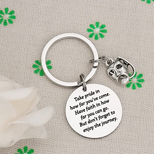 Image of Theater Gifts Keychain for Women Men Actress Present Comedy Tragedy Keychains Jewelry Theater Keychain