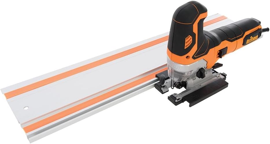 Triton TJS001 750W Corded Jig Saw with Pendulum Action –6.5Amp Variable Speed Jigsaw with Dual Axis Grip, Tool-Free Blade Change & Bevel Cutting for Wood & Metal