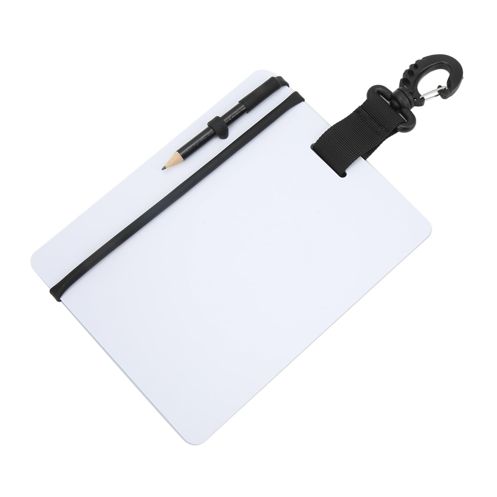 Dive Write Board with Pencil 360° Rotating Buckle for Diving Communication PC Material (Small 127 * 153 * 3mm)