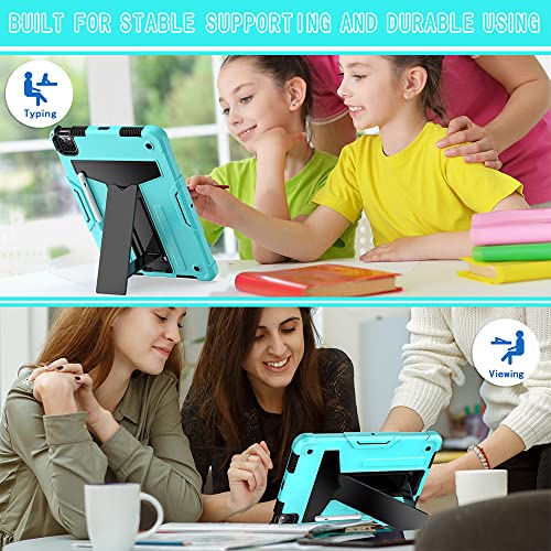 Compatible with iPad Air 4 & 5 10.9 Case with Pen Slot, Shockproof and Robust Tablet Case, 3-in-1 Design, Peppermint Blue and Black - Image 3