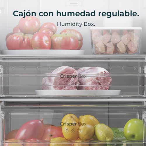 Cecotec Frigorífico Combi Bolero CoolMarket Combi 250 Dark E. Clase Energética E Frigorífico Combi Inox Oscuro 180X55Cm, 250L, No Frost, Multi Air Flow Y Cajón Humidity Box - imagen 10