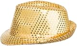 Brandsseller Paillettenhut Glanzhut Glitzerhut Partyhut Verkleidung Karneval Gold