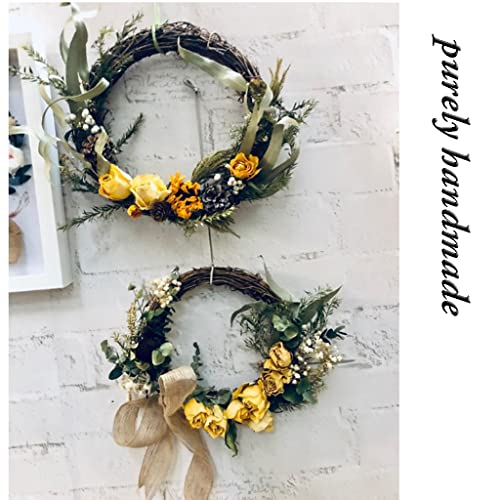 Couronne de roses fabriquée à la main en fleurs séchées naturelles premium - 4