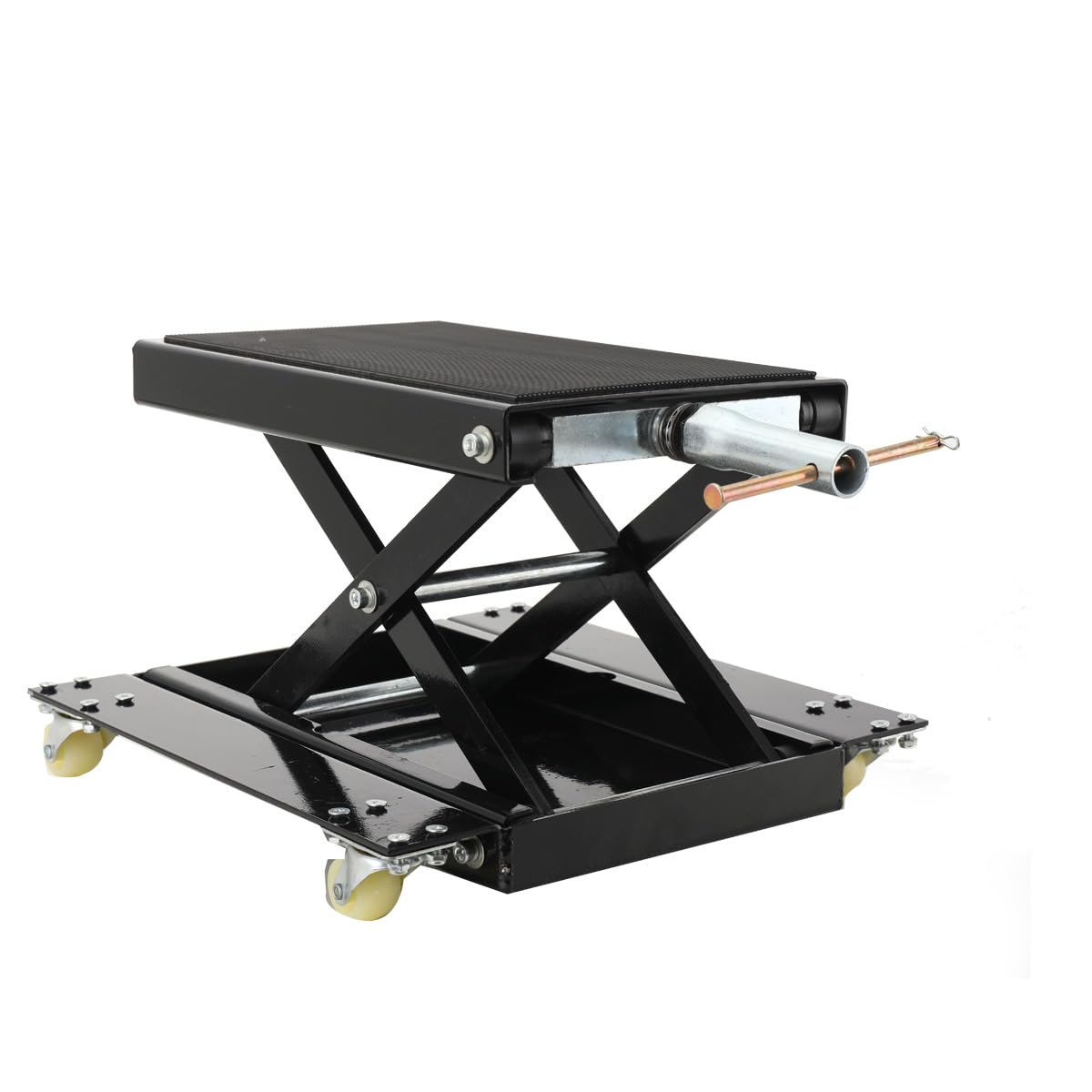 Ponte Sollevatore Moto 0,5T Altezza Regolabile 120-390mm Pieghevole con Ruote