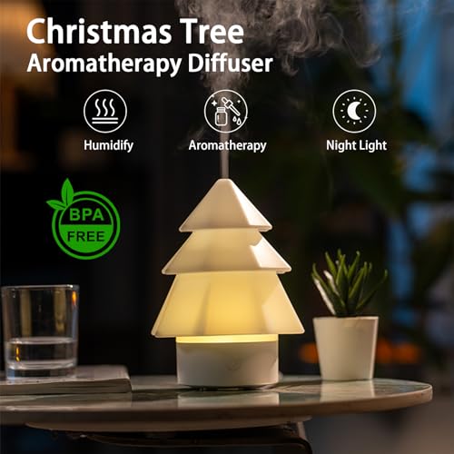 Difusor aromático eléctrico árbol navidad 120ml blanco miniatura 2