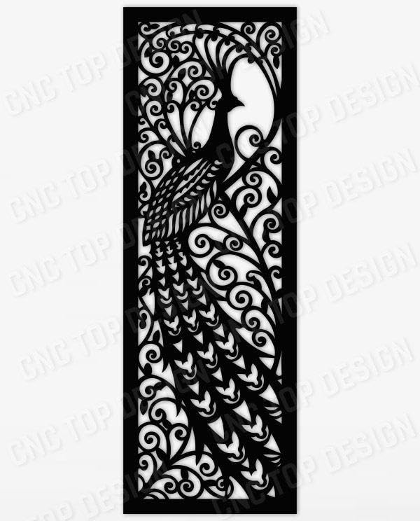 Image of Carved Room Divider Separator Screens, Wall Panel, Multifunction Partition for Between Room and Kitchen (Black-Peacock)