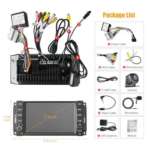 Car Radio Stereo for Dodge Ram Pickup 1500/2500(2009-2012),for Dodge Challenger&Avenger(2008-2014), Android 13.0 (4G RAM 64G ROM) Touch Screen with Wireless Carplay& Android Auto by Adapter-Universe - Image 9