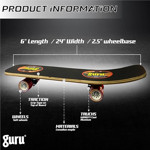 Image of GURU Skateboard, Wooden Non-Slip Skateboard for Kids, Adult, Casterboard /Skate Board /Hoverboard /Longboard for Beginners, Learners, Training Purpose for All Age Group