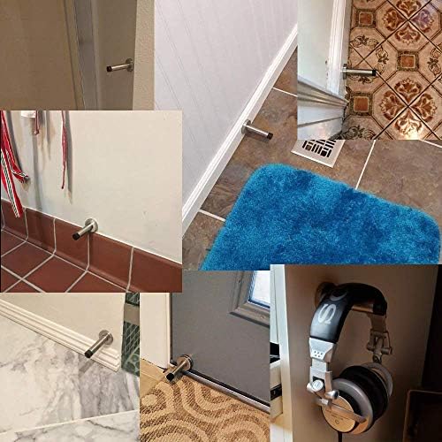 STARVAST Pack of 5 Stainless Steel Door Stops Heavy Duty Wall Mounted Door Stop Stopper Rubber Buffer Bumper for Home and Kitchen