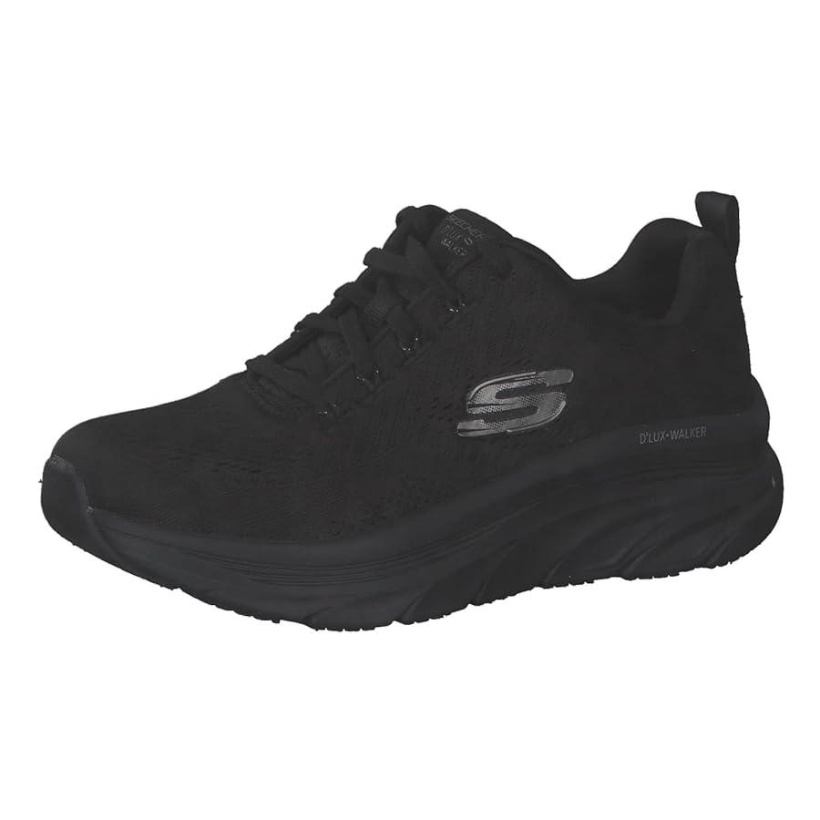 Amazon.com | Skechers Women's Sneaker, Black Mesh Black Trim