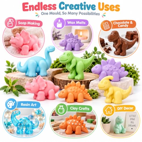 Image of Asian Hobby Crafts Silicone Dinosaur Mould Kid Cartoon Chocolate Gummy Mold