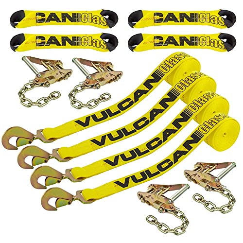 Kit de amarre de 8 puntos Vulcan: ganchos y cadenas de alta resistencia para camiones