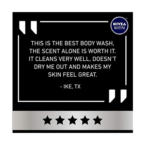 Nivea Men DEEP Active Clean Charcoal Body Wash, Cleansing Body Wash with Natural Charcoal, 3 Pack of 16.9 Fl Oz Bottles