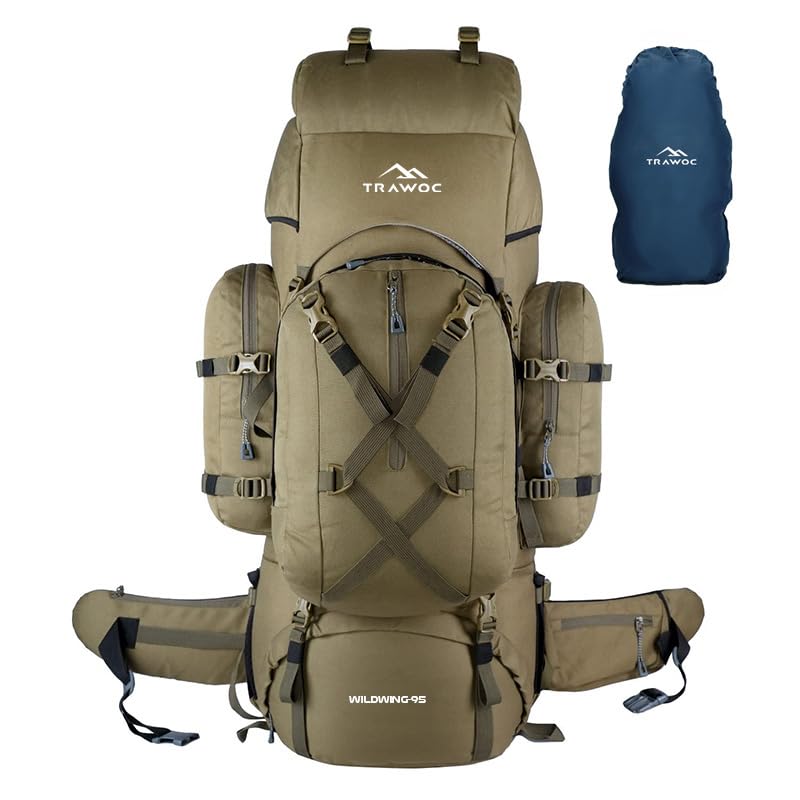 TRAWOC Internal Frame Travel Backpack with Detachable Daypack/Camping Hiking Trekking Bag Rucksack BHK007, 1 Year Warranty