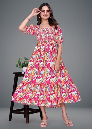 Image of Women A-line Multicolor Dress Group 10