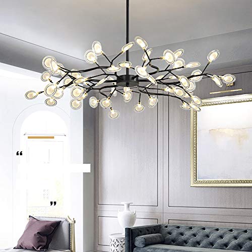 Abbd Modern Sputnik Firefly Chandelier,Black During Light Branch Adjustable Height Ceiling Light Fixture Industrial Vintage For Kitchen Dining Lighting-Black And Frosted White Glass Lampshade 30 Head #TOP4