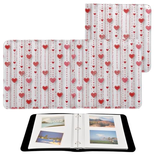 Álbum de Fotos DIY Autoadhesivo Álbum de Recortes Corazón Romántico Álbum de Fotos de 3 Anillos 40 Páginas 8x10 para Memorias miniatura 2