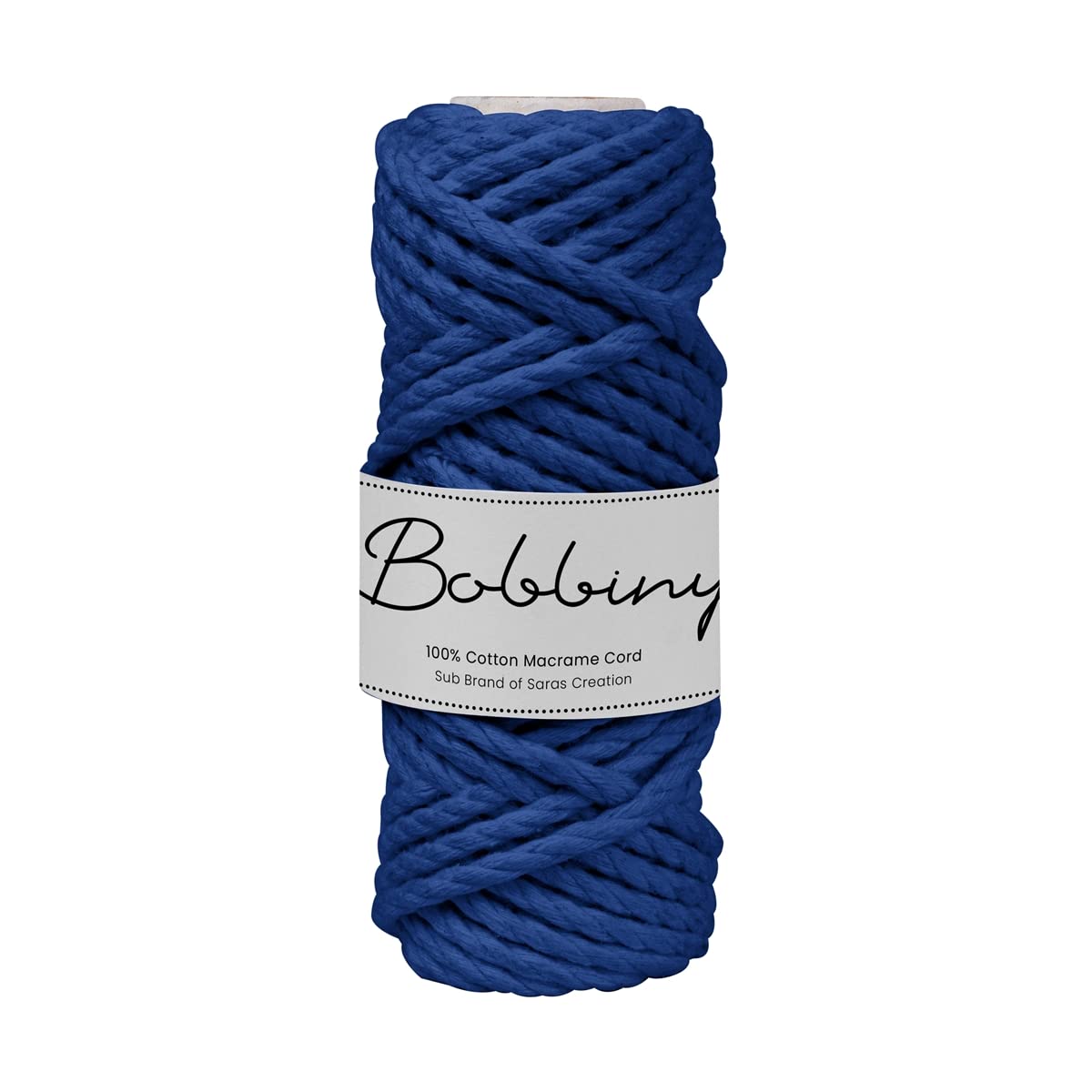 BOBBINY 3 Ply Twisted Macrame Cotton Cord Dori (Roll Packaging) Thread For Macrame DIY And Other Projects | Royal Blue | 3Mm, 10 Meter, 1 Count