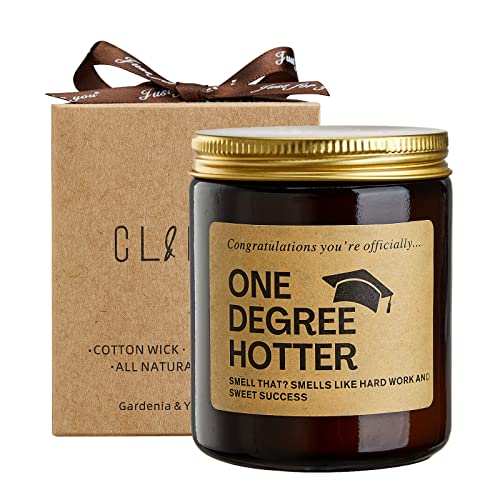 Rosemary+Orange+Sage Scented Candle - One Degree Hotter Candle, Grad Gift for Him or Her, Brown, 9 ounce
