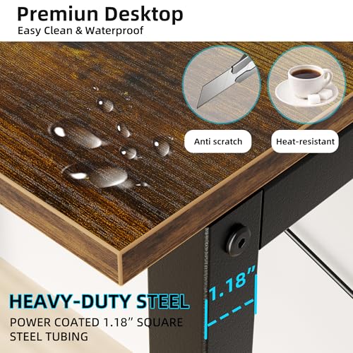 Image of Aquzee Small Desk with Shelves, Computer Desk with Hutch, 31 inch