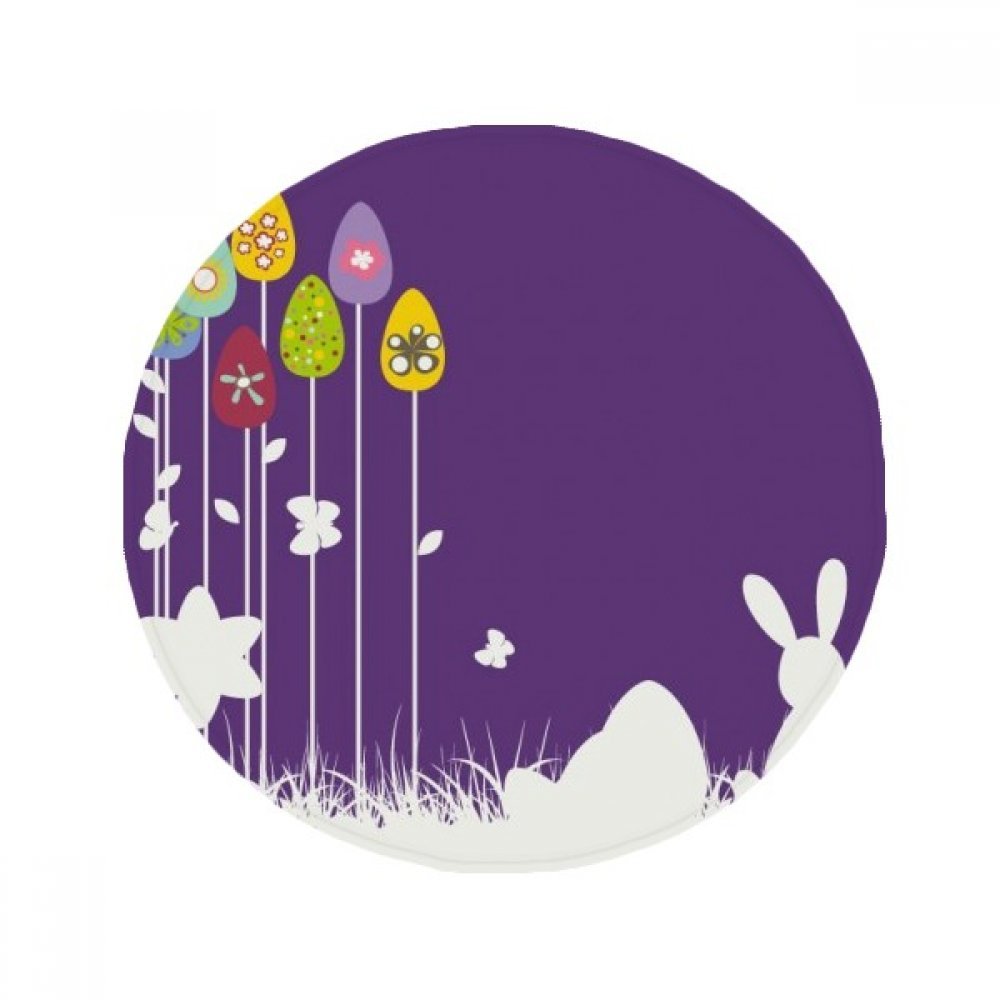Tapis Pâques violet rond de 80 cm, une idée cadeau originale pour la maison