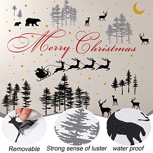 Vinilos decorativos de pared de Navidad 3 hojas bosque infantil miniatura 4