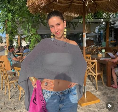 One-Piece Hot Girl poncho Shawl UV Protection Summer Sheer Poncho Lace Hot Girl Knitted Top for Women3