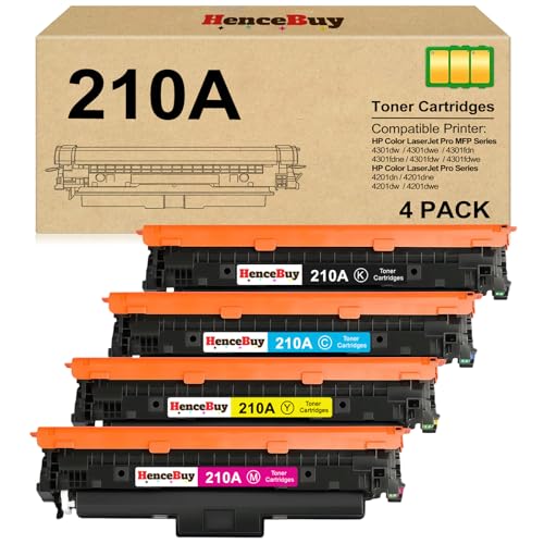 Image of 210A Toner Cartridges 4 Pack Replacement for HP 210A | Compatible for HP Color LaserJet Pro MFP 4301fdw 4301fdn Pro 4201dw 4201dn Series Printer Ink W2100A W2100X High Yield