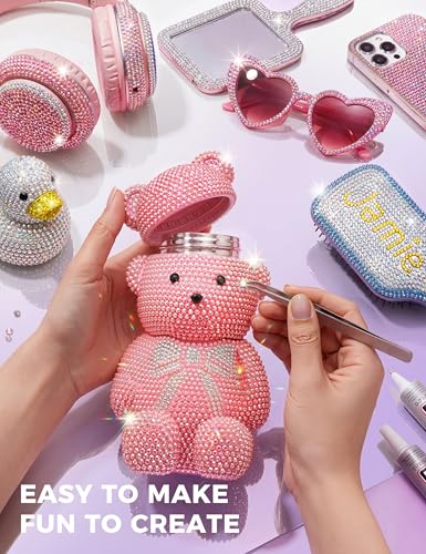 Upgraded Bedazzling Kit, Jelly Resin Flatback Rhinestones with B7000 Glue, Pen, Tweezers, Trays & Storage Box for Adult Nail Art, DIY Crafts, Tumblers, Shoes & Clothes (54 Jelly Colors, SS12 (3mm)) - Image 5