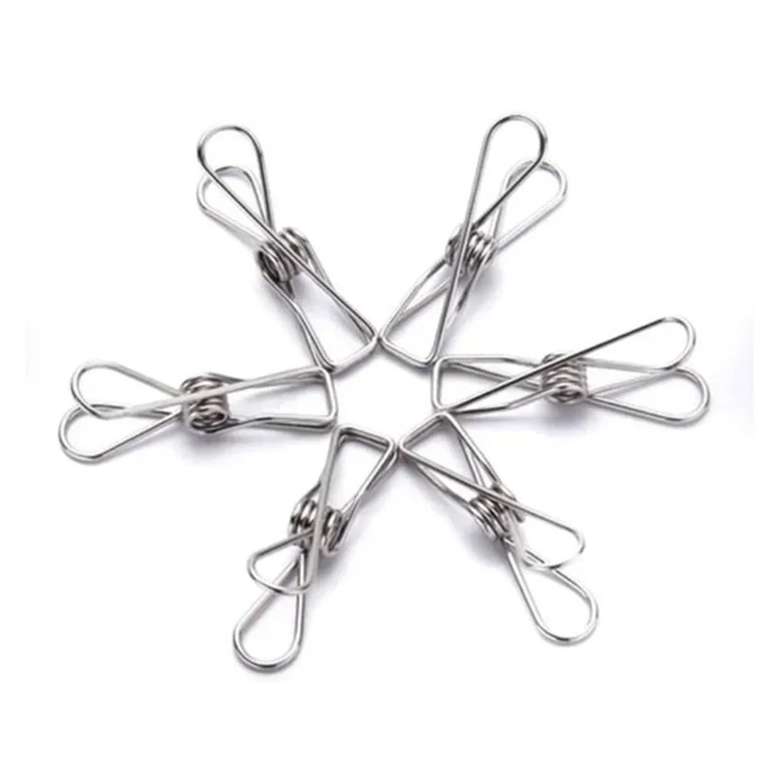 Metal Clothes Pegs 120Pcs Stainless Steel Clips Peg Pin Hook Clothespin Home Decoration Set Household Storage Kitchen Organizer for Washing Line Fixing Towel Sock Underwear