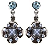 Länge: ca. 30 mm Konplott: pendelnde Ohrstecker Petit Fleur de Bloom blau, pendelnde Perlen-Ohrstecker in Kelchblüten-Form in hellblau, für Damen/Frauen