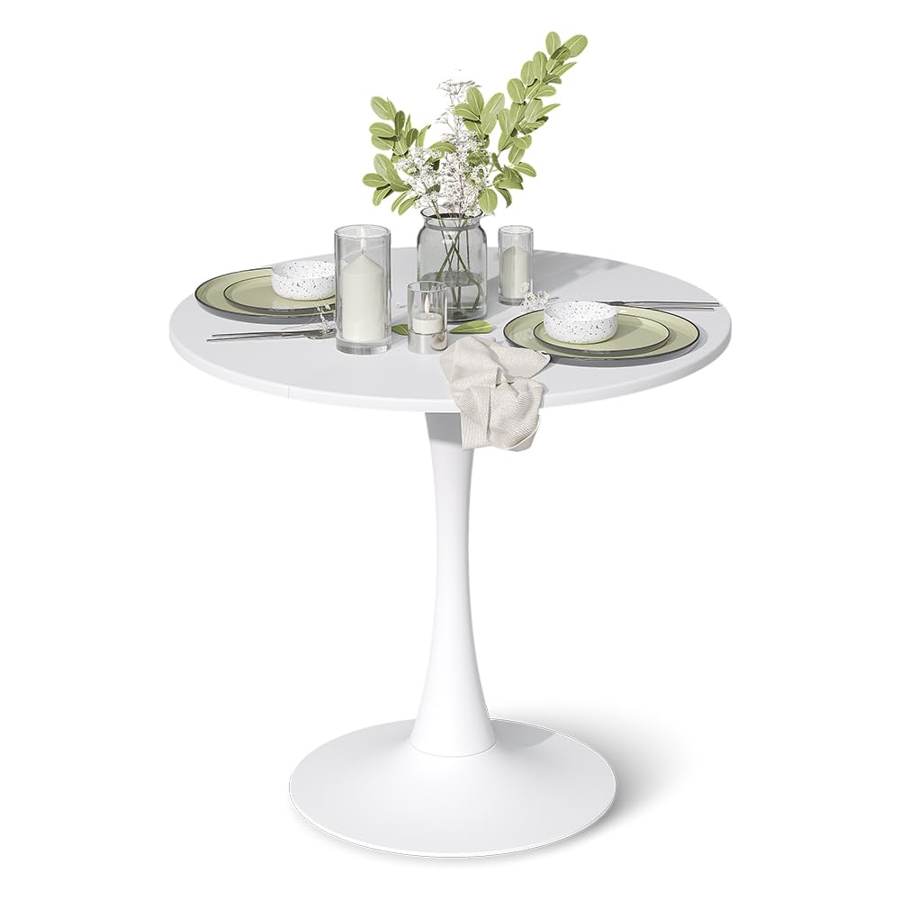 Vicco Mesa de Comedor Carl, Blanco, 80 x 80 cm | ahorra espacio para habitaciones pequeñas y montaje sencillo